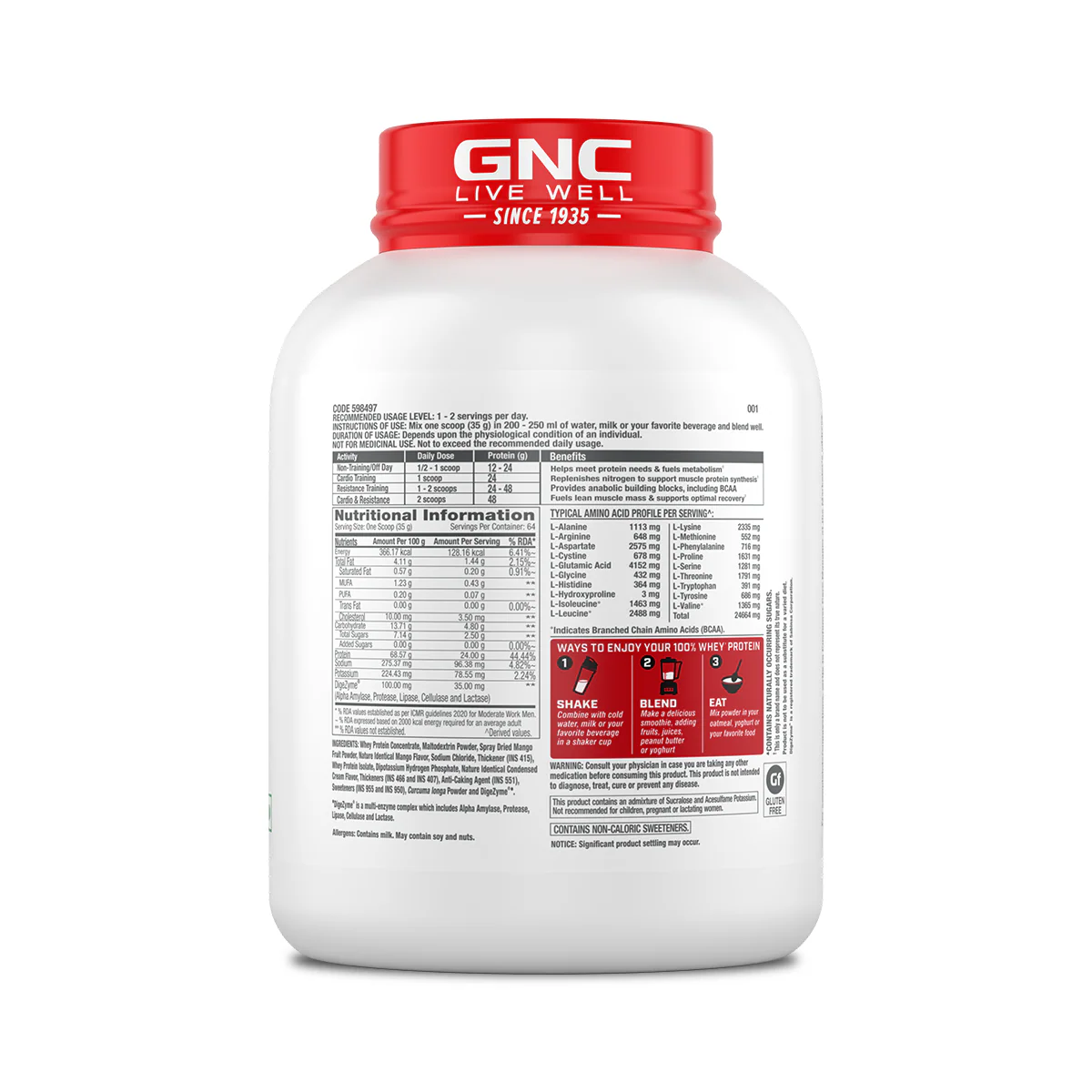 100% Whey Protein 5lbs Mango Smoothie - Clearance | Expiry - 2026-04-30 - Image 2