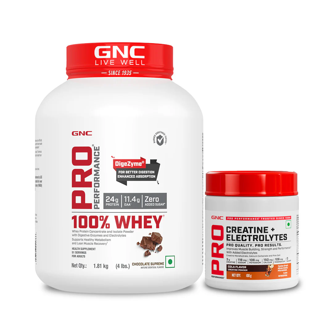 100% Whey Protein (4 lbs) & Creatine + Electrolytes (100g)