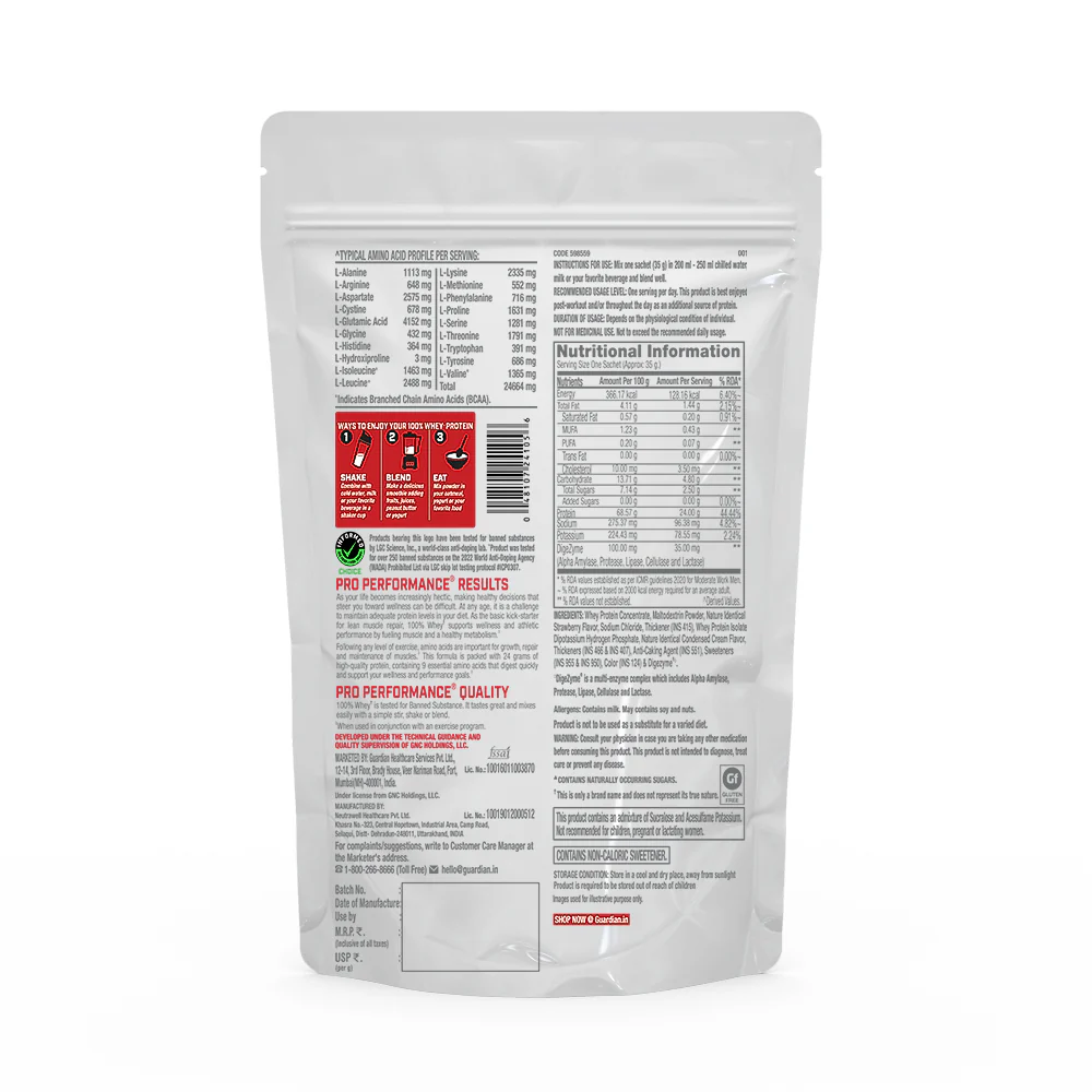 100% Whey Protein Sachets 35gm Strawberry - Image 14