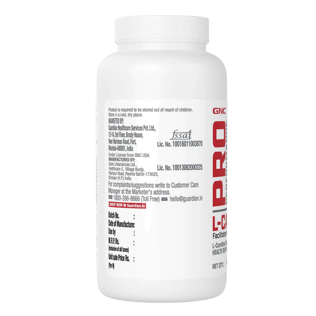 GNC Pro Performance L-Carnitine Tablets 500 mg - Burns Fat for Instant Energy & Extreme Performance| Expiry - 2024-09-30 - Image 3
