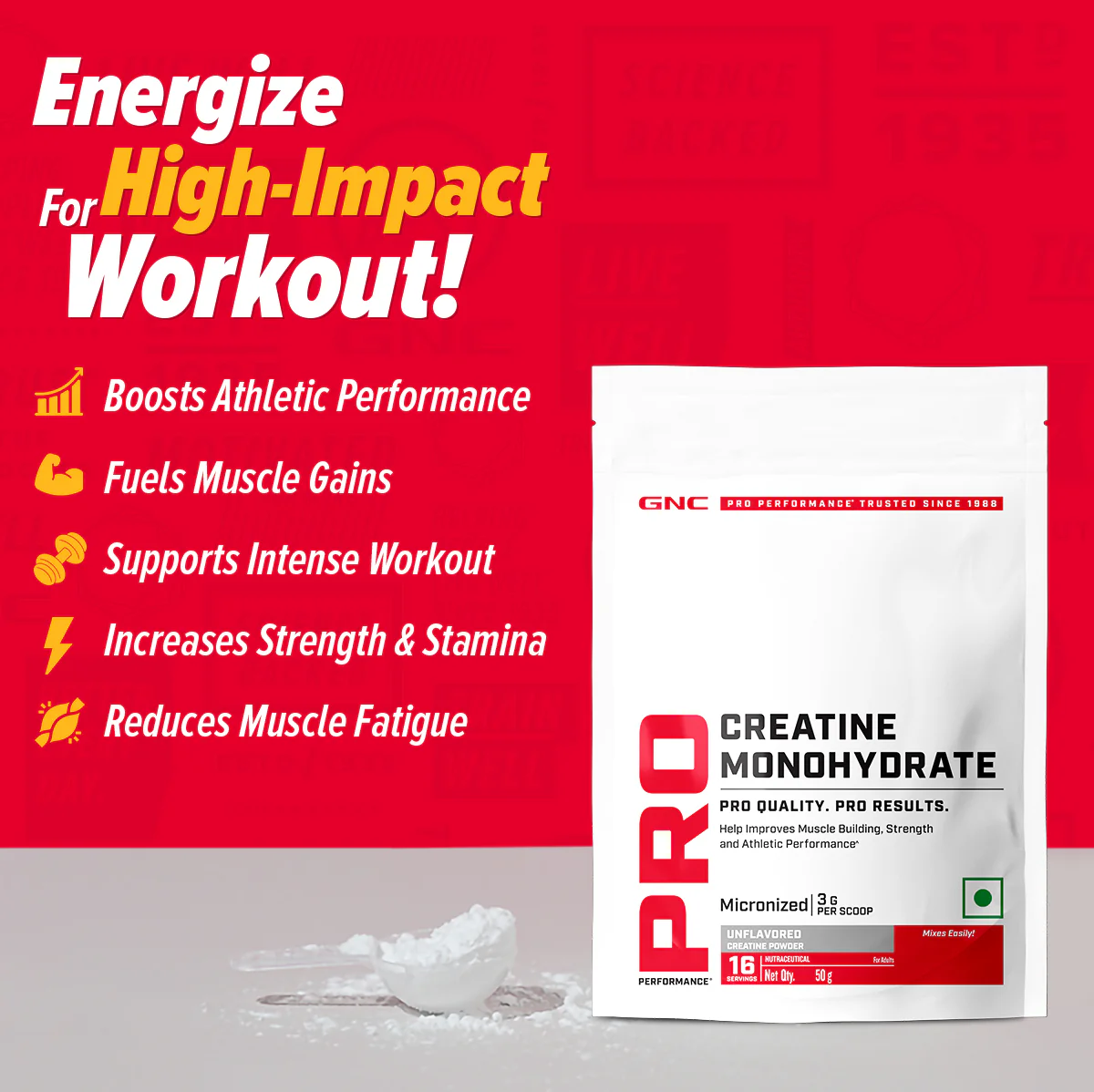 Creatine Monohydrate 50g - Orange - Image 5