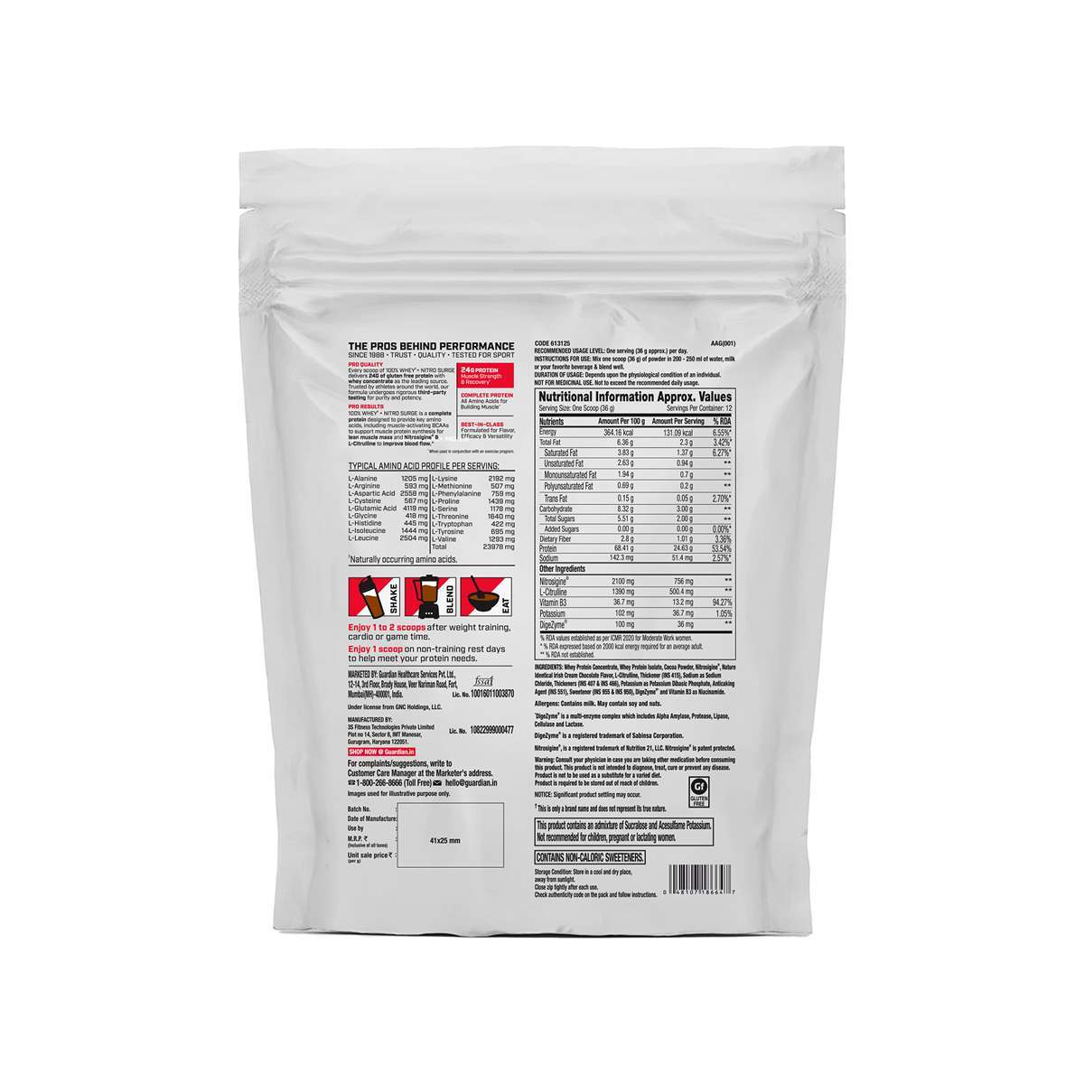 GNC 100% Whey + Nitro Surge - Image 3