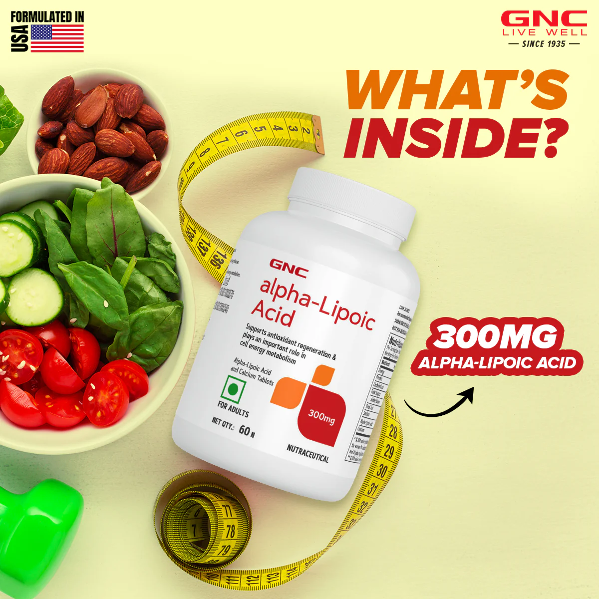 GNC Alpha-Lipoic Acid 300mg (Clearance Sale)| Expiry - 2026-02-28 - Image 3