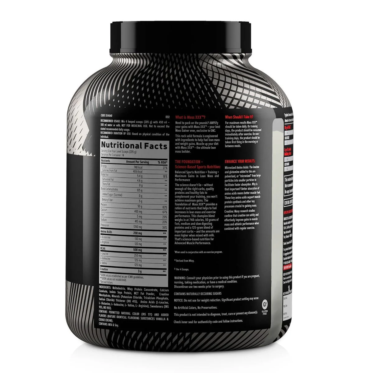 GNC AMP Amplified Mass XXX - 3KG - Vanilla - Image 3
