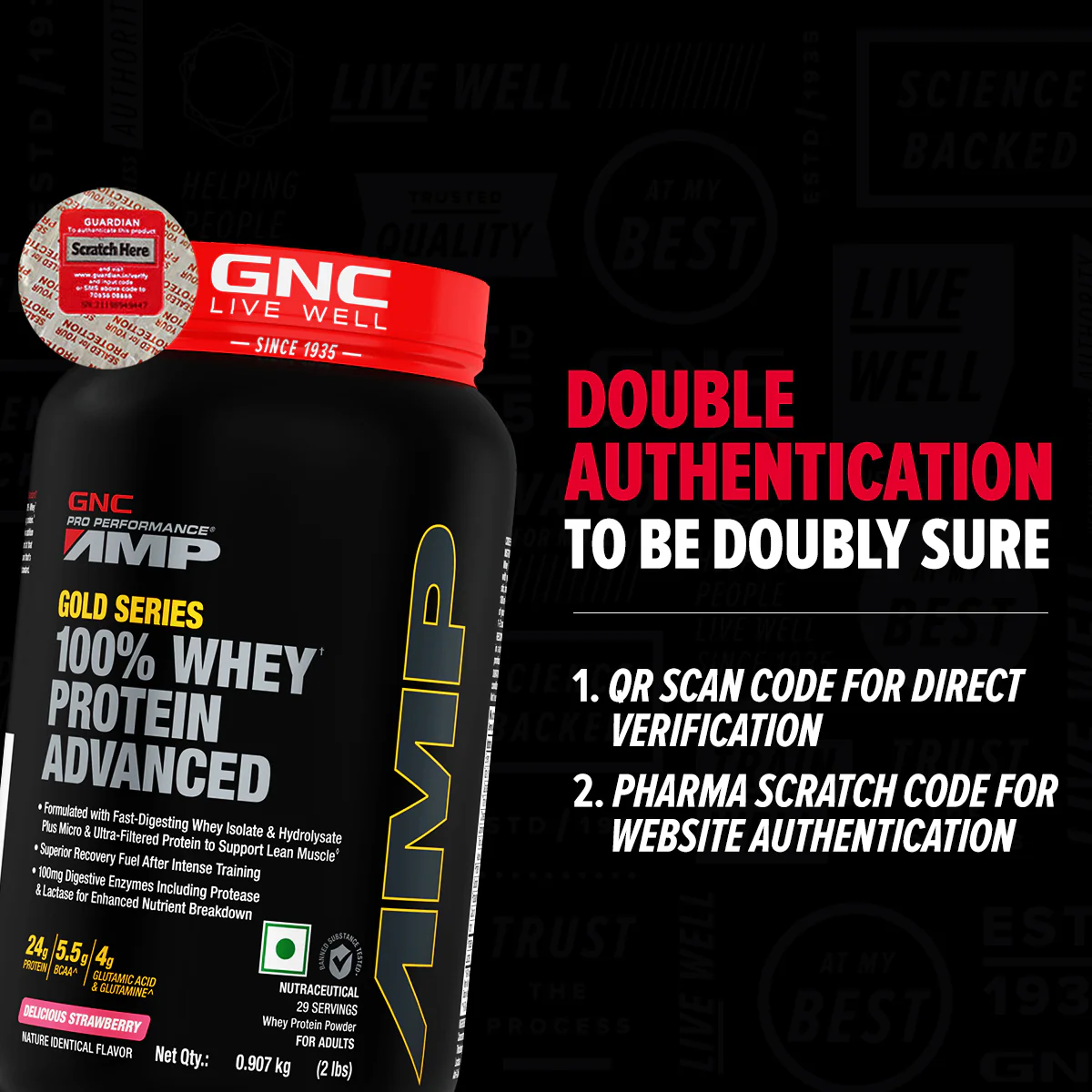 GNC AMP Gold Series 100% Whey Protein Advanced - Image 37
