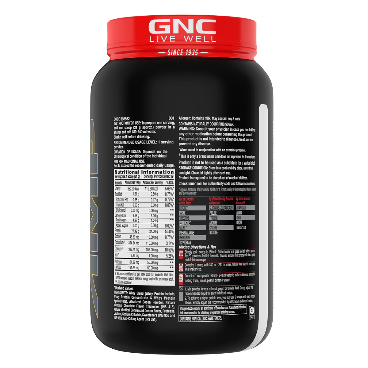 GNC AMP Gold Series 100% Whey Protein Advanced - Image 49