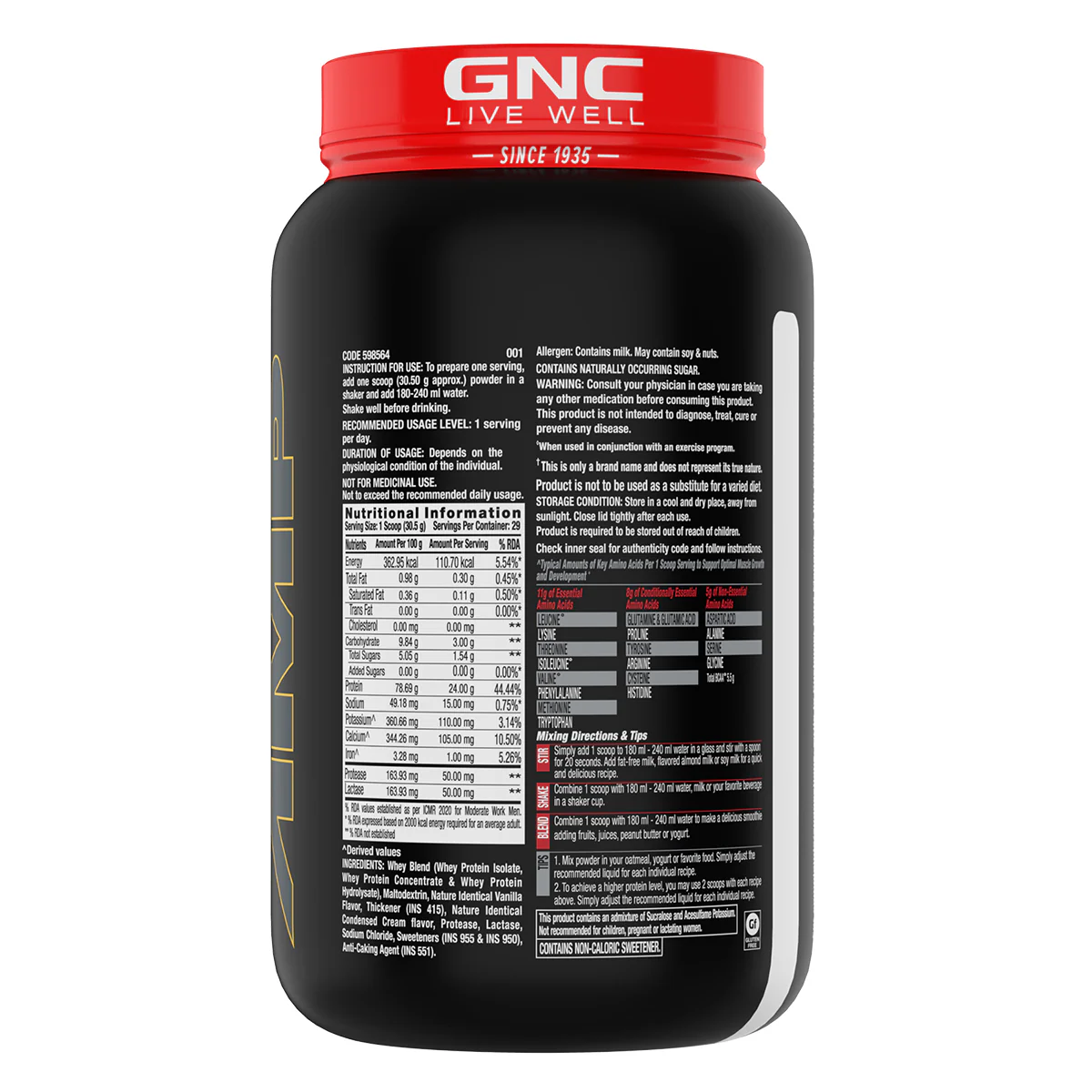 GNC AMP Gold Series 100% Whey Protein Advanced - Image 52