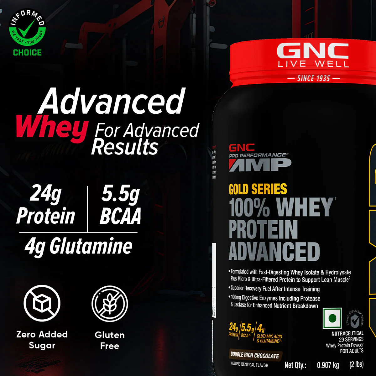 GNC AMP Gold Series 100% Whey Protein Advanced - Clearance Sale| Expiry - 2025-09-30 - Image 2