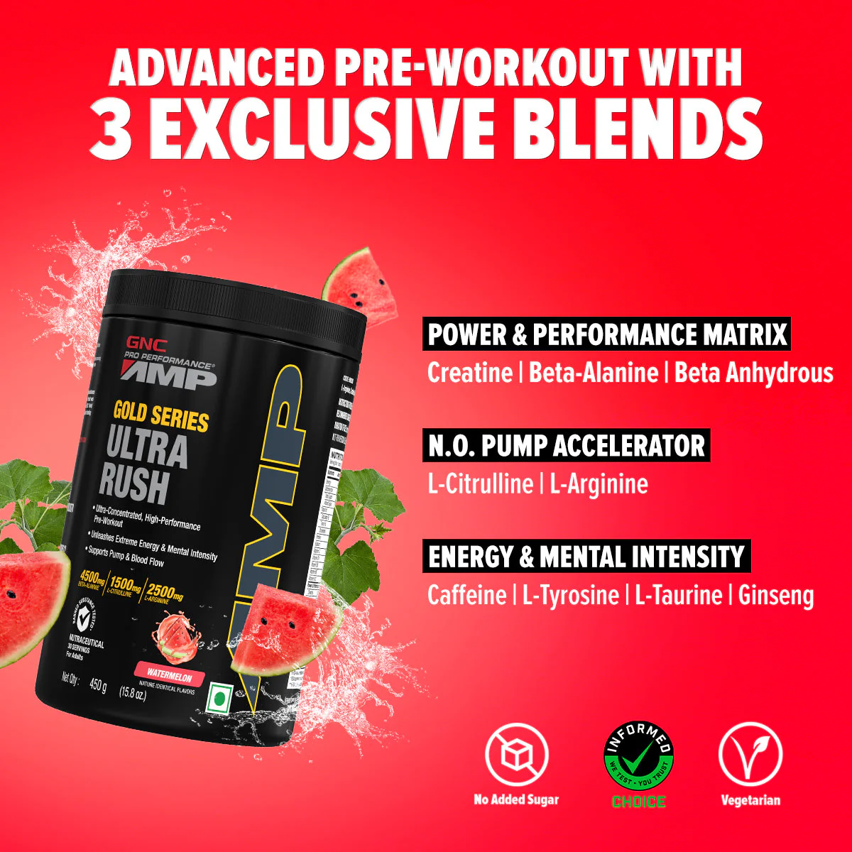 GNC AMP Gold Series Ultra Rush - Clearance Sale| Expiry - 2025-07-31 - Image 2