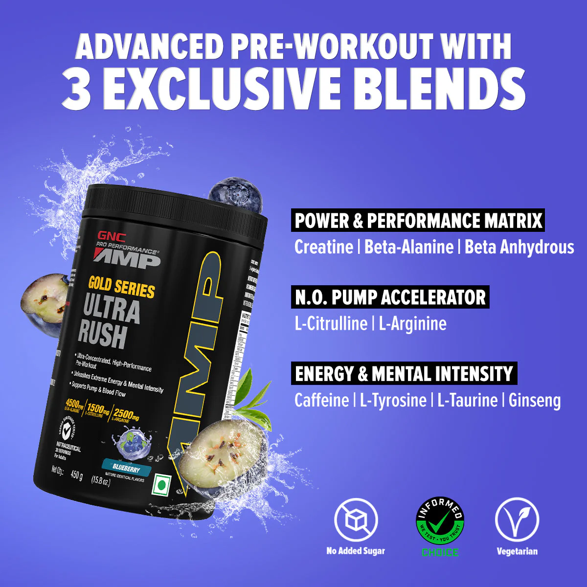 GNC AMP Gold Series Ultra Rush| Expiry - 2025-06-31 - Image 2