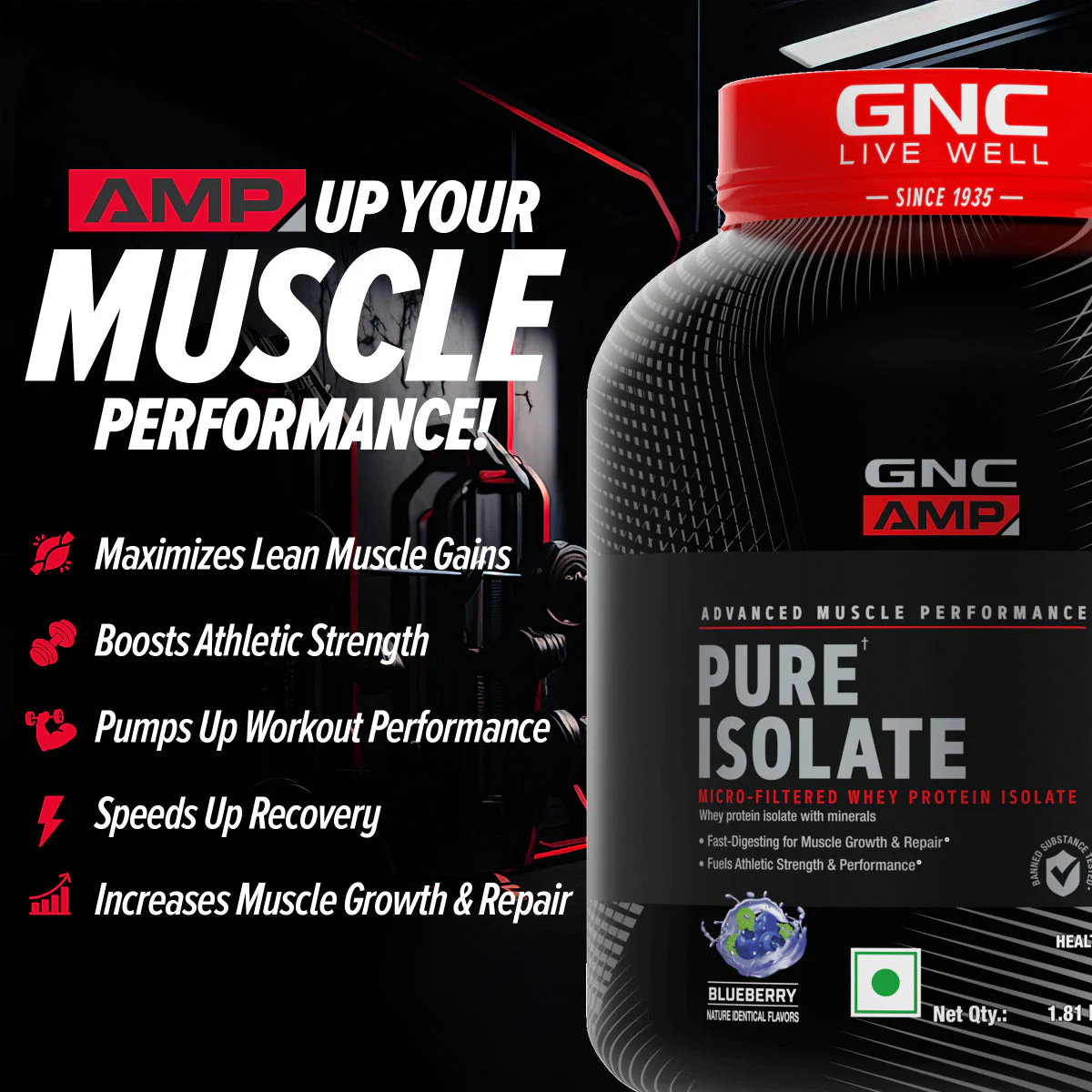 GNC AMP Pure Isolate (Low/Zero Carb) (Clearance Sale) | Expiry - 2025-12-31 - Image 6