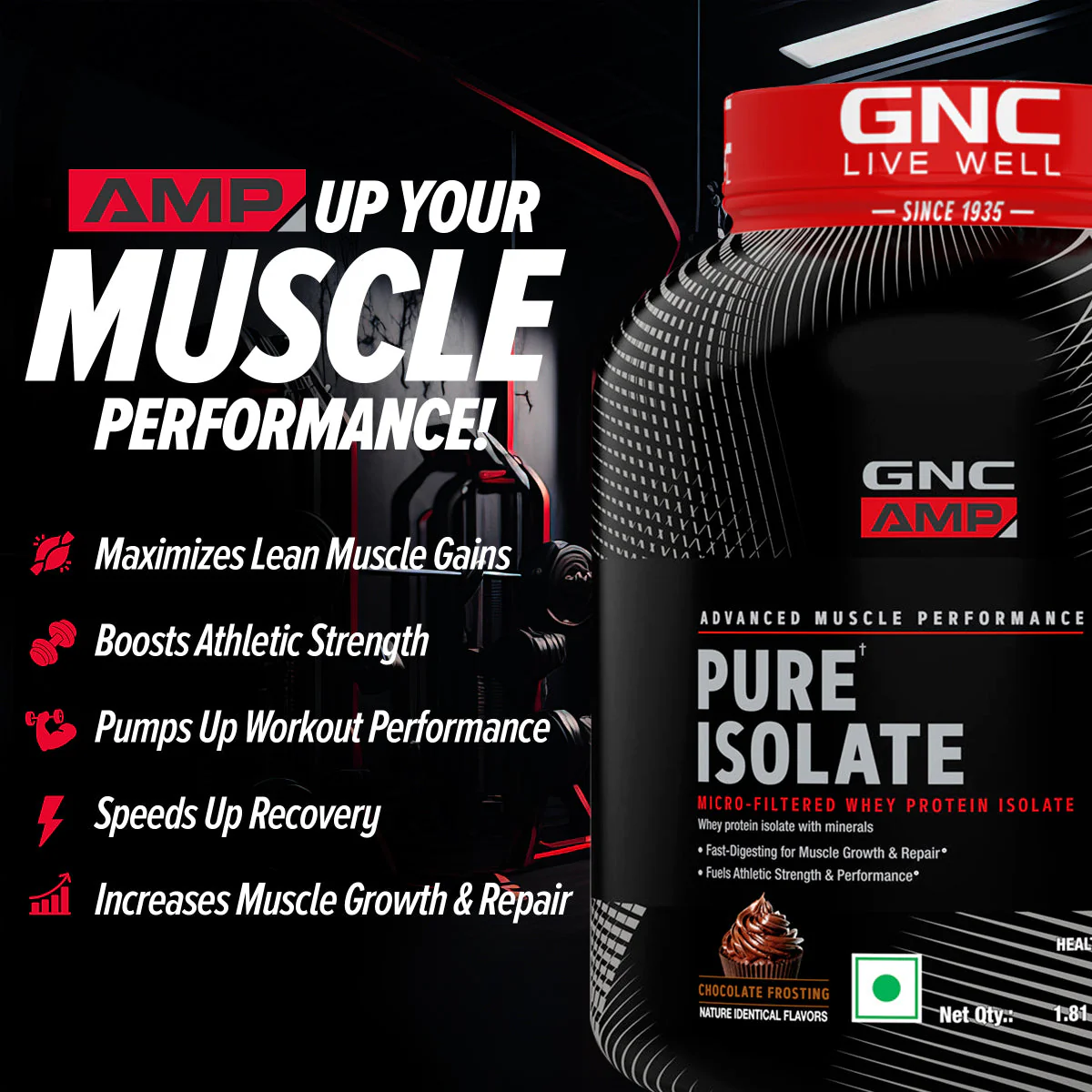 GNC AMP Pure Isolate (Low/Zero Carb) With Gym Bag - Image 5