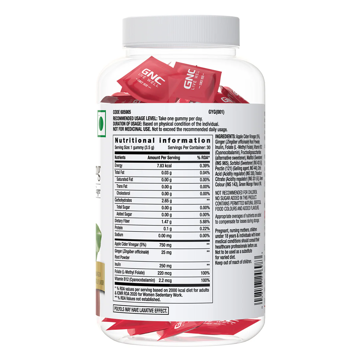 GNC Apple Cider Vinegar - Clearance | Expiry - 2026-04-30 - Image 8