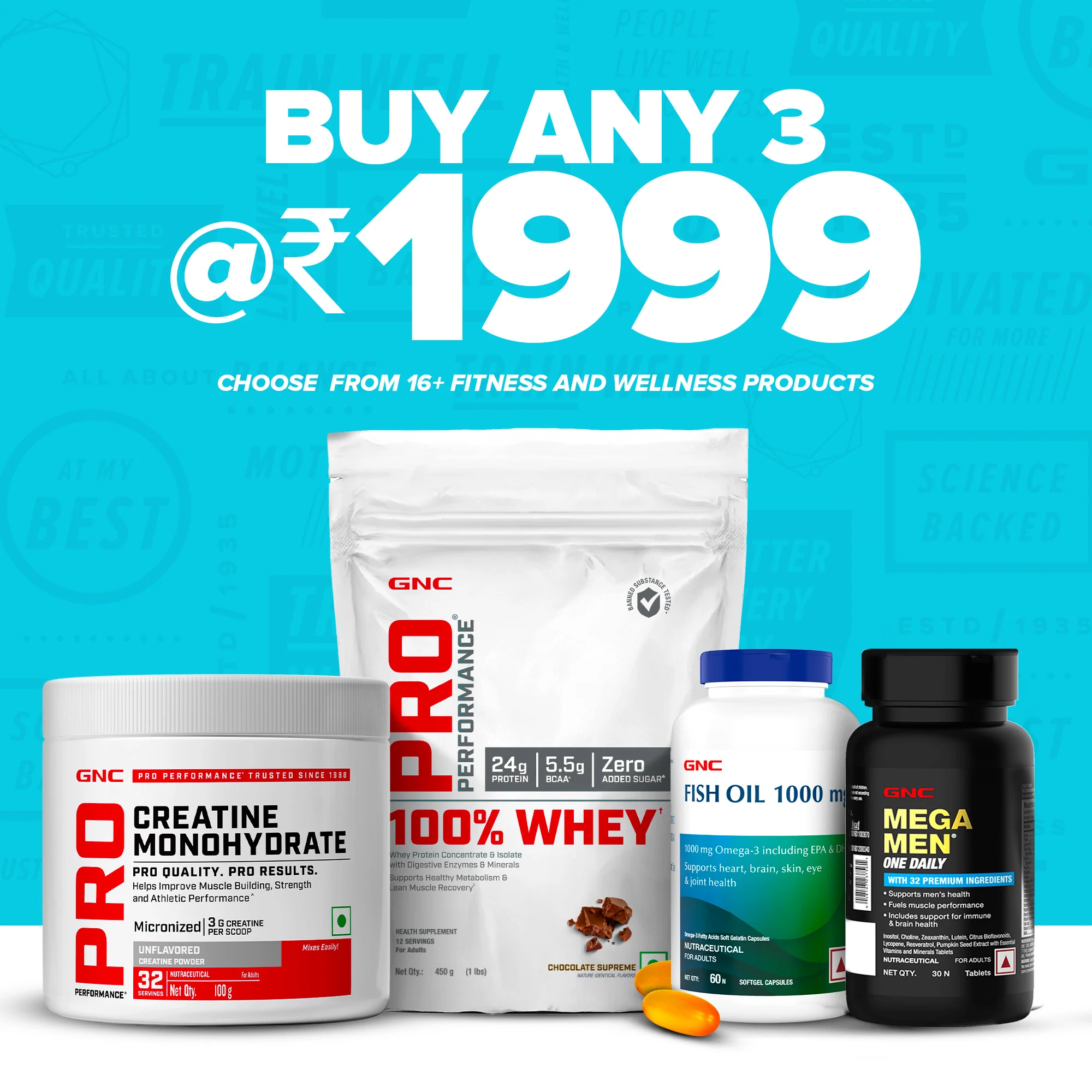 GNC - Buy 3 for ₹ 1999