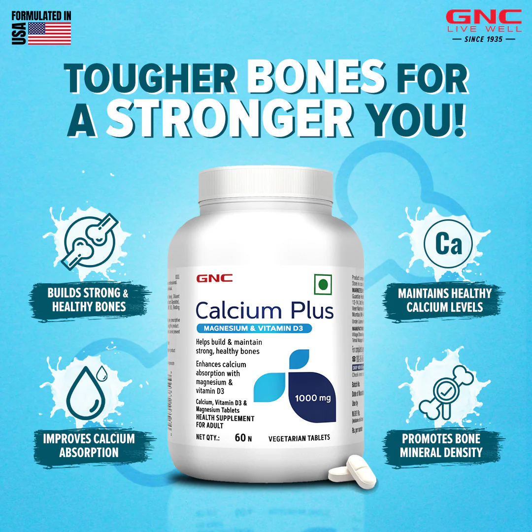 GNC Calcium Plus 1000mg with Magnesium and Vitamin D3 - Image 3