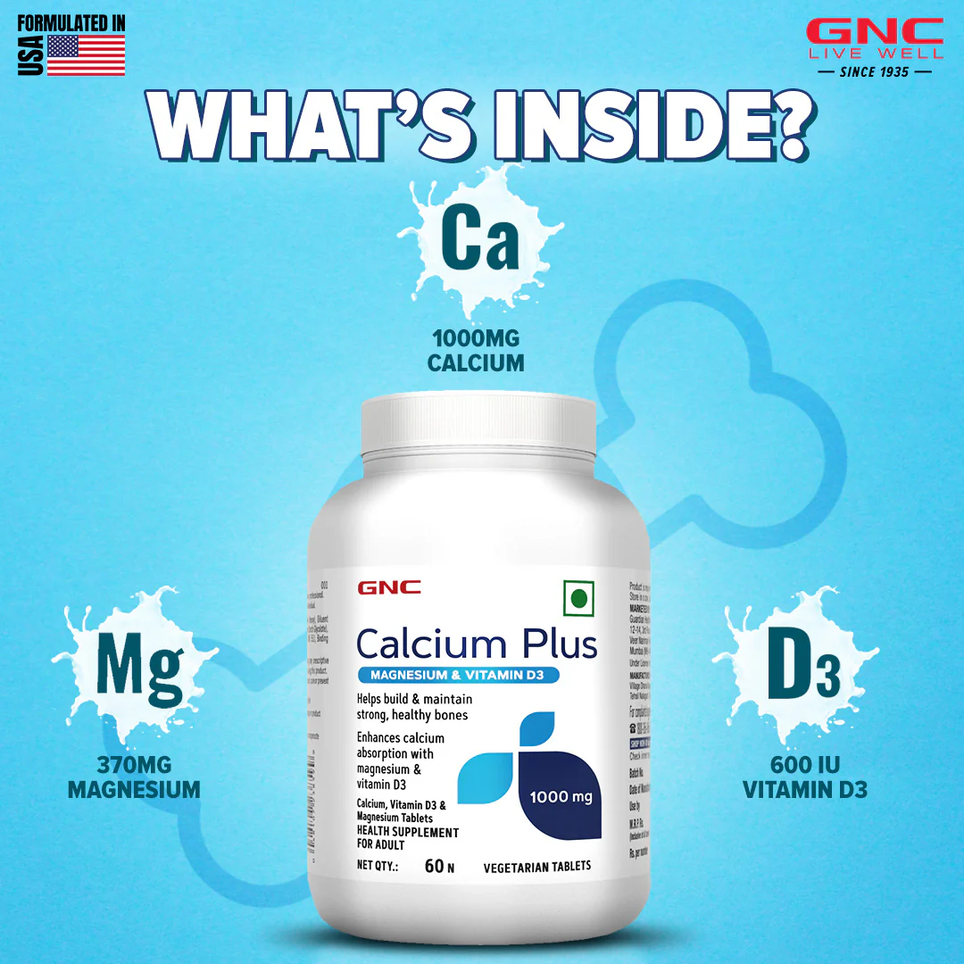 GNC Calcium Plus 1000mg with Magnesium and Vitamin D3 - Image 4