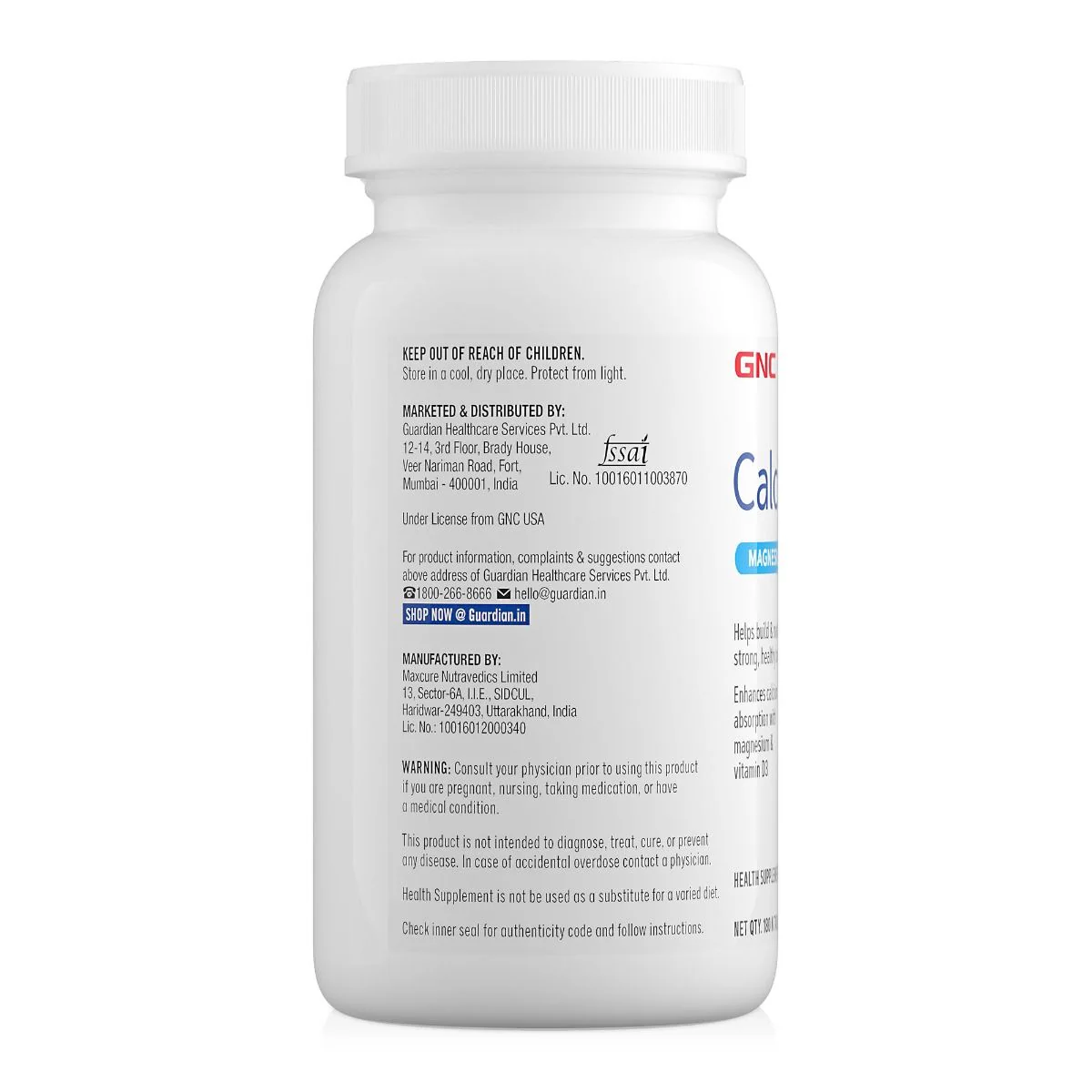 GNC Calcium Plus 600 mg with Magnesium and Vitamin D3| Expiry - 2024-05-31 - Image 3
