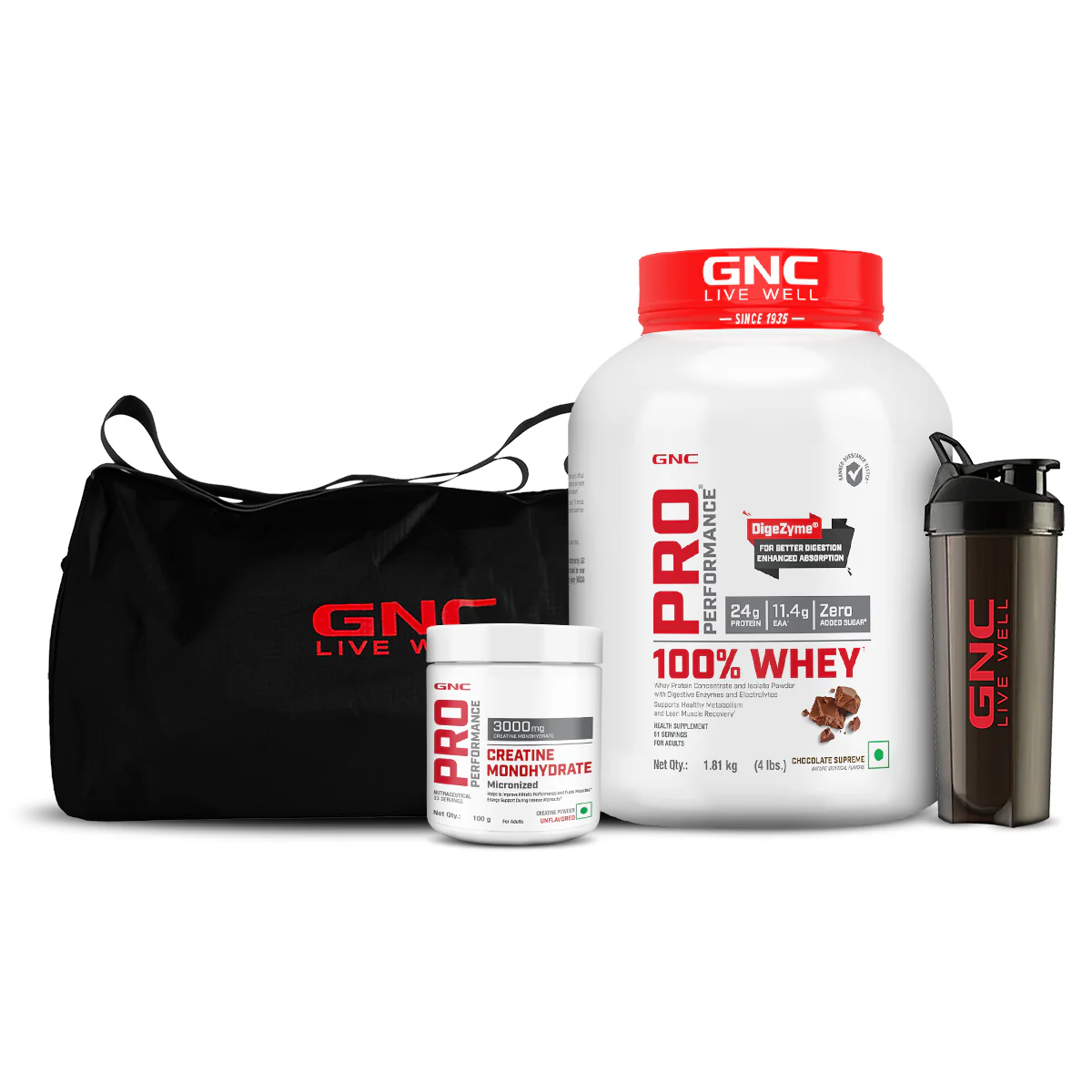 GNC Complete Gym Set | 100% Whey Protein with Black Gym Bag & Shaker - Image 3
