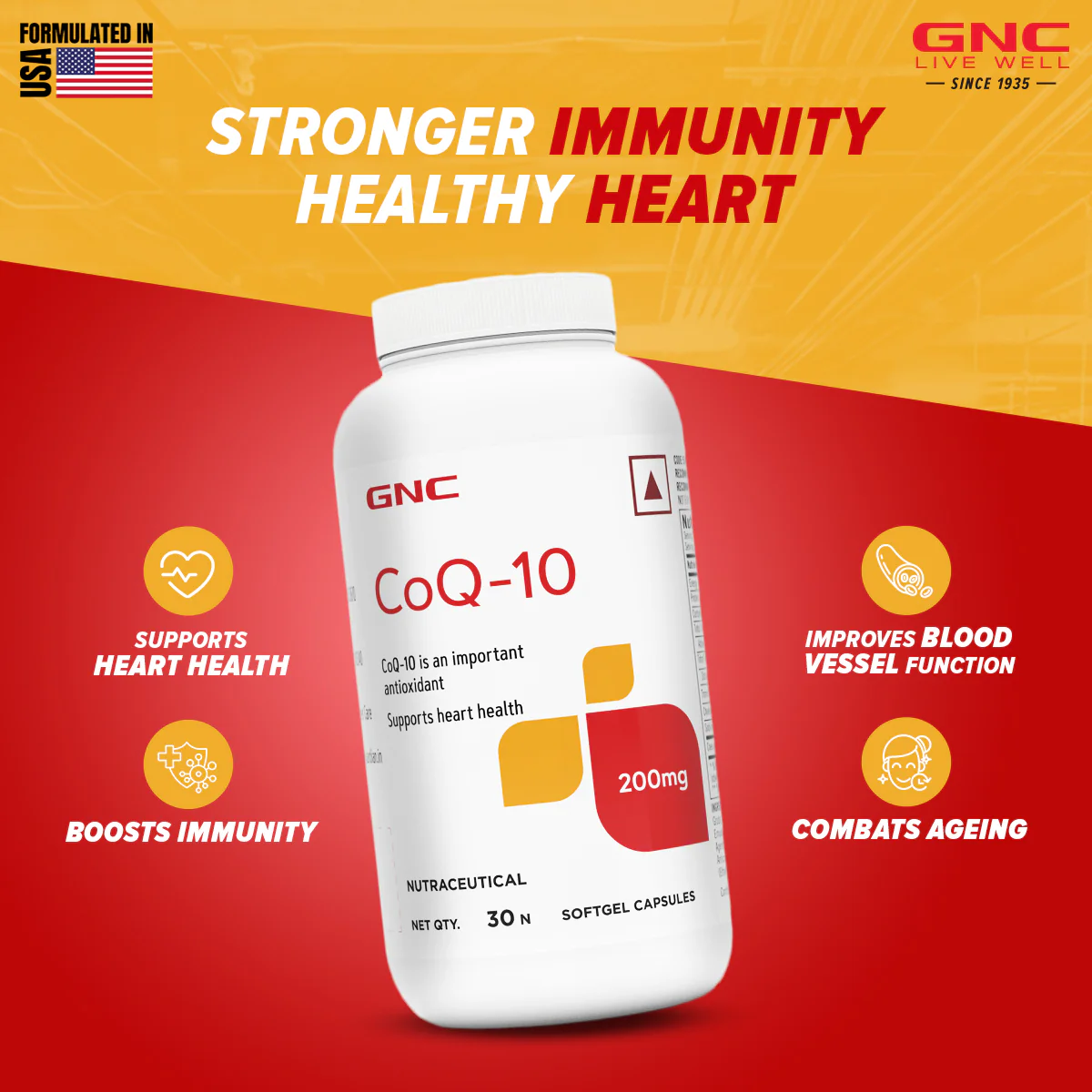 GNC CoQ-10 200mg - Clearance Sale| Expiry - 2025-05-31 - Image 2