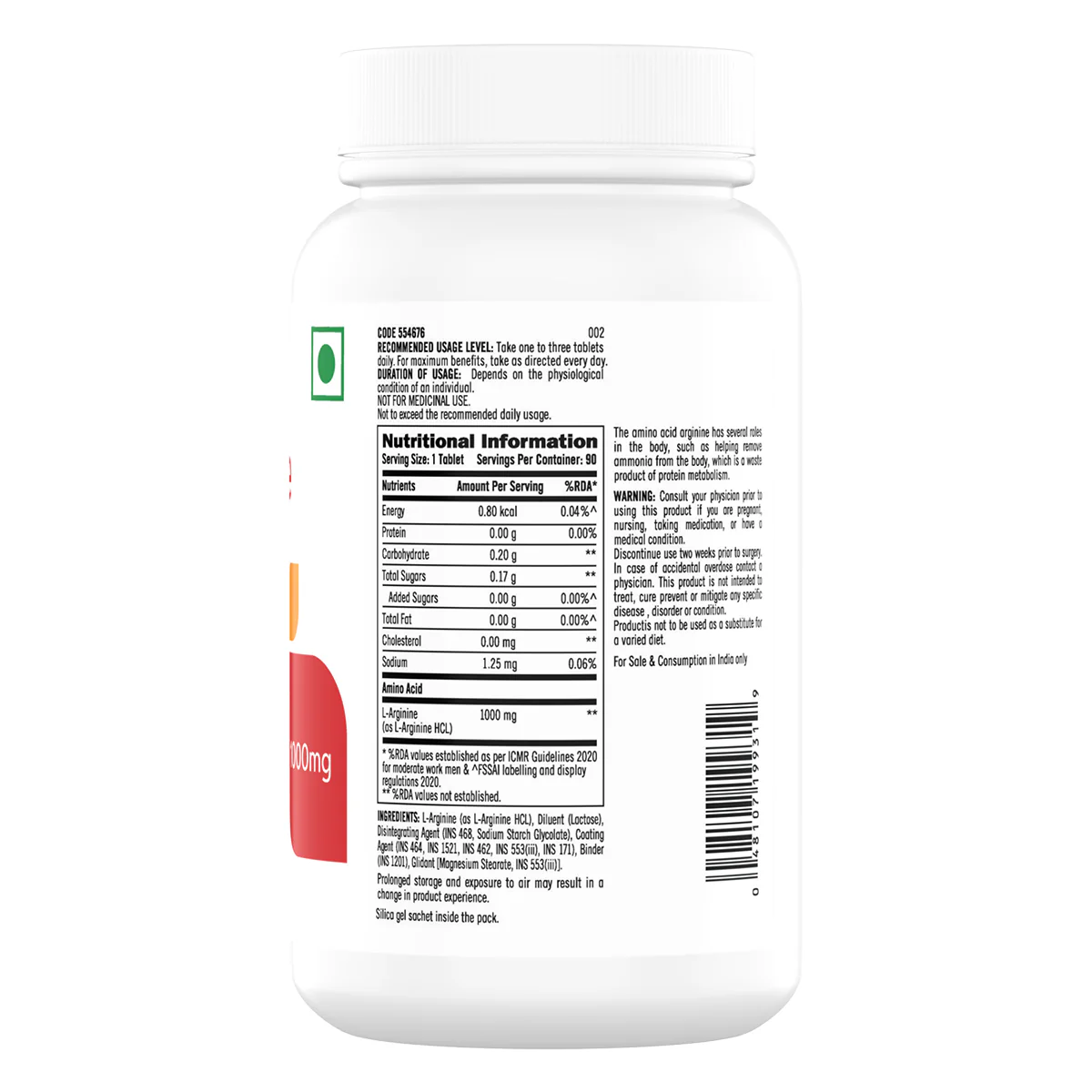 GNC L-Arginine 1000mg - Image 5