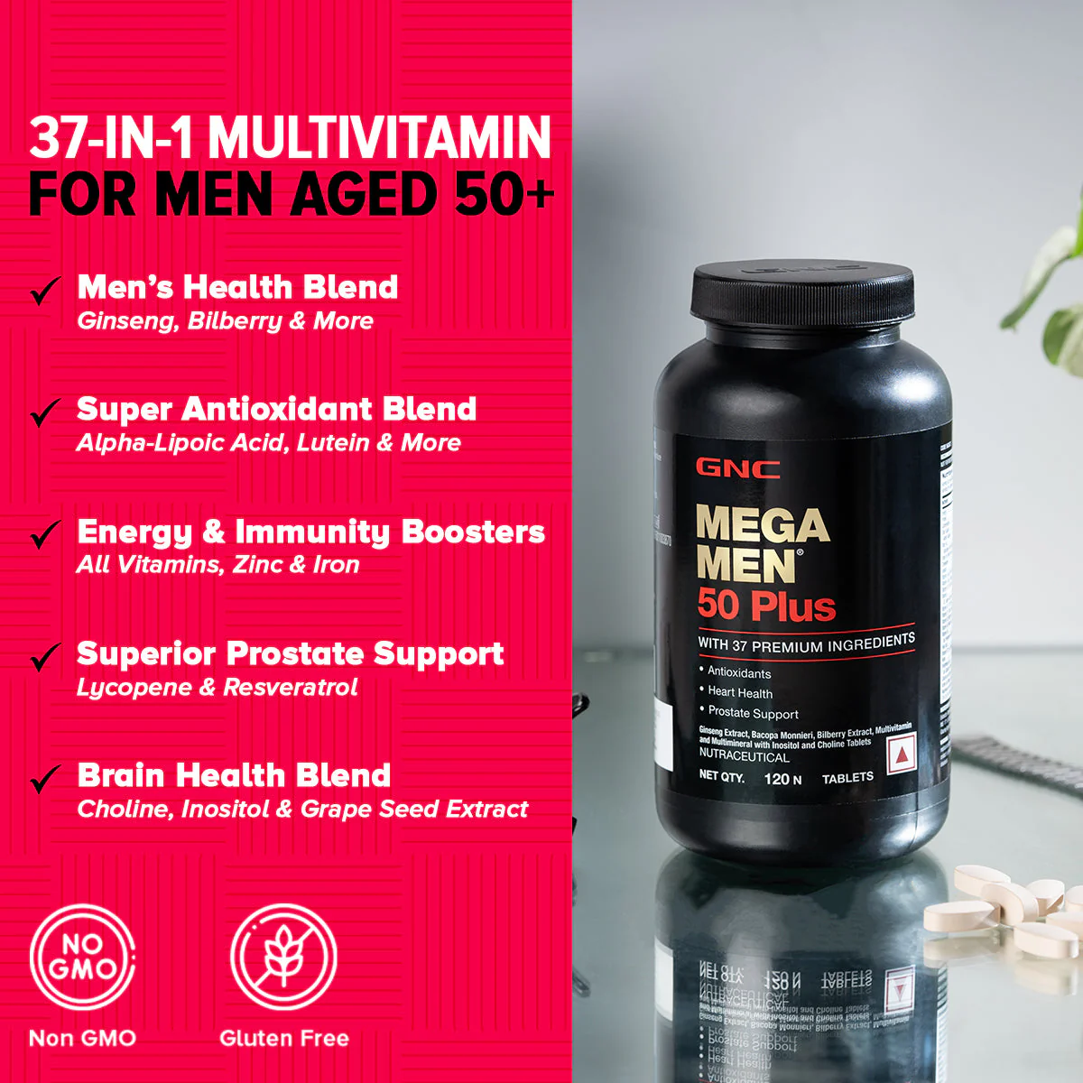 GNC Mega Men 50 Plus Multivitamin| Expiry - 2026-01-31 - Image 2