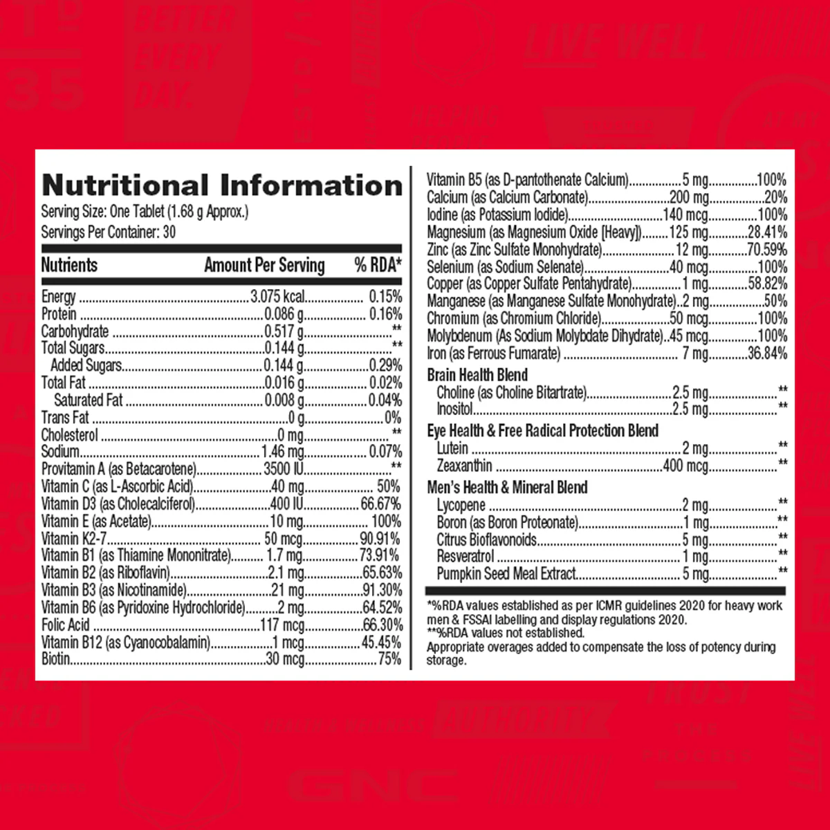 GNC Mega Men One Daily Multivitamin - Image 6