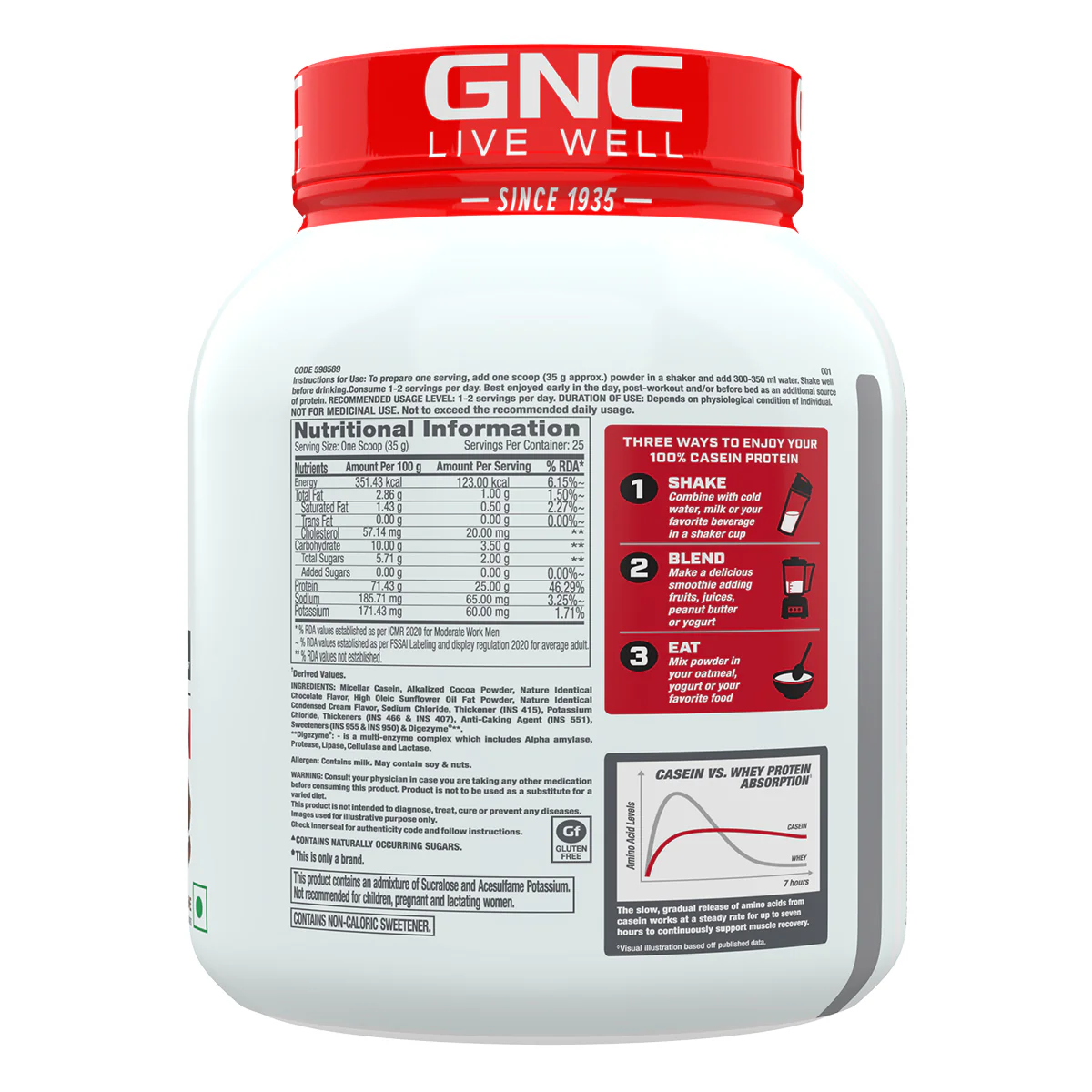 GNC Pro Performance 100% Casein Protein - Image 4