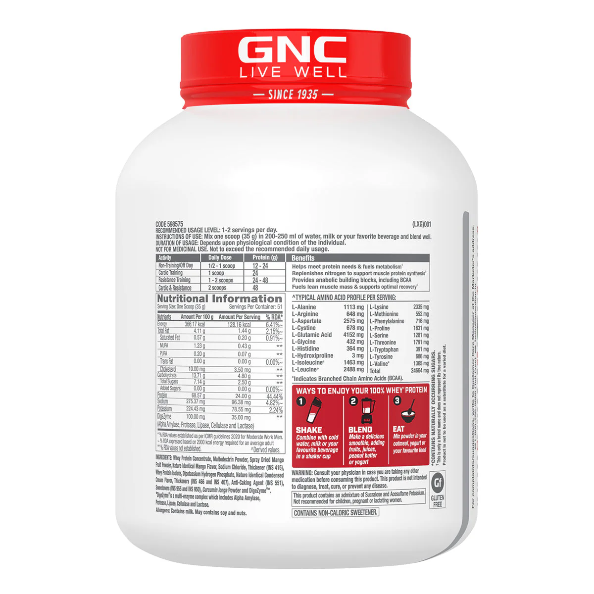 GNC Pro Performance 100% Whey Protein - Image 84