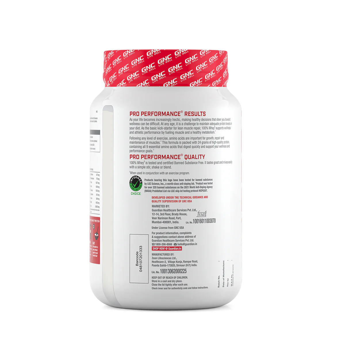 GNC Pro Performance 100% Whey Protein - 2.2 lbs - 1 kg - Strawberry - Image 3