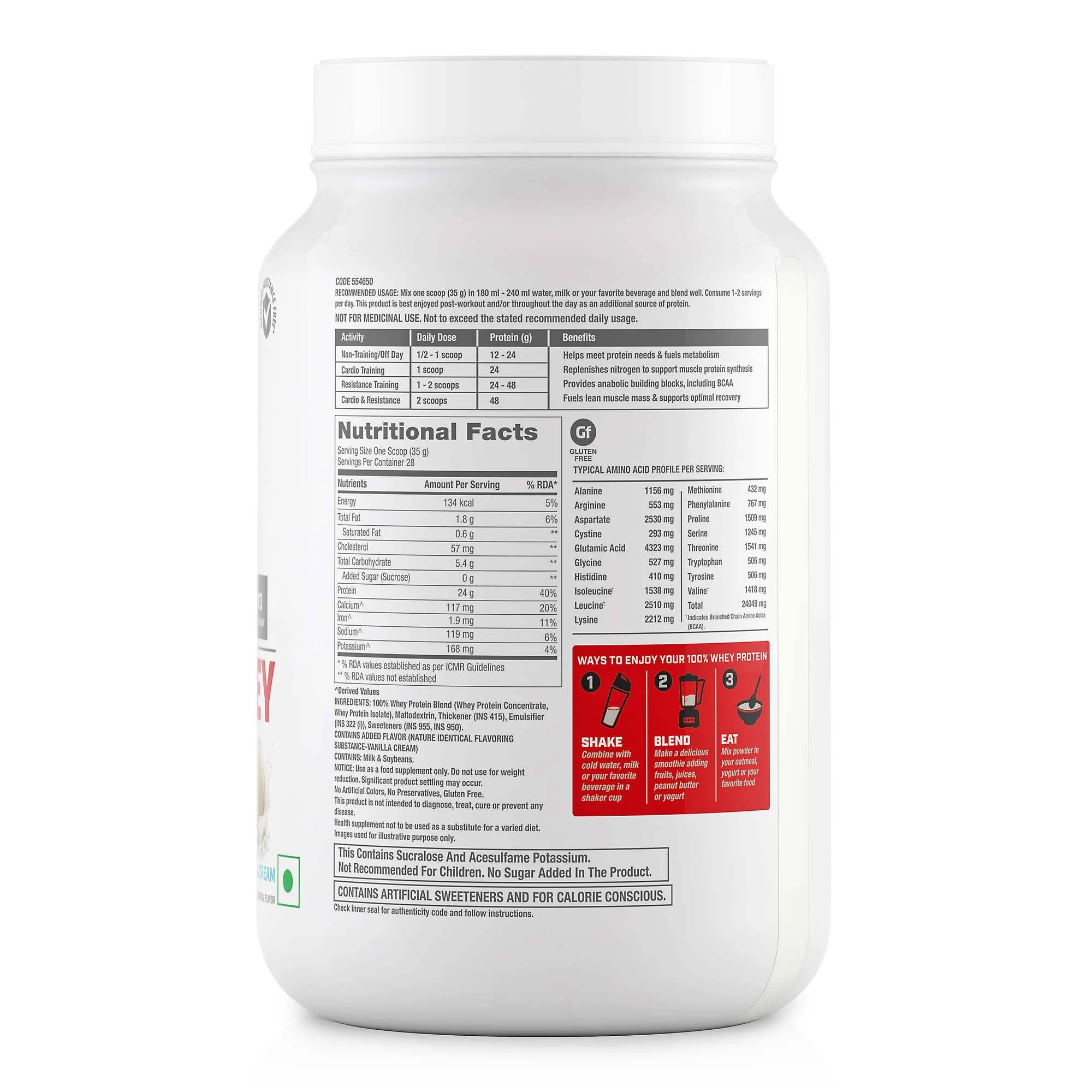 GNC Pro Performance 100% Whey Protein - 2.2 lbs, 1 kg| Expiry - 2024-04-30 - Image 2
