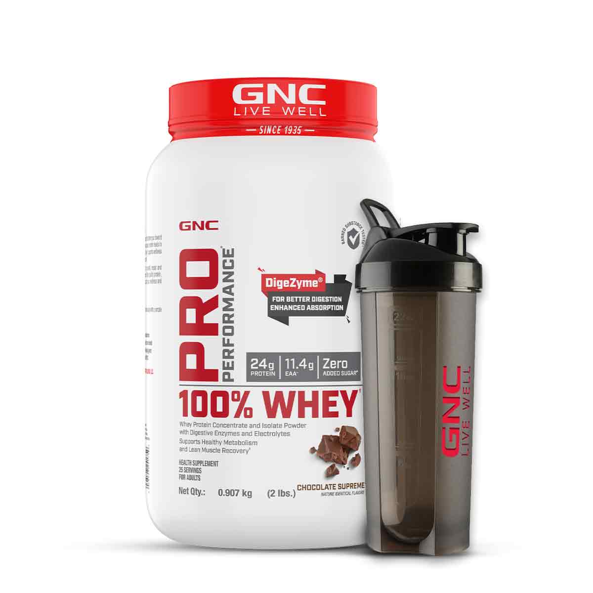 GNC Pro Performance 100% Whey Protein -2 lbs with Shaker - Image 8