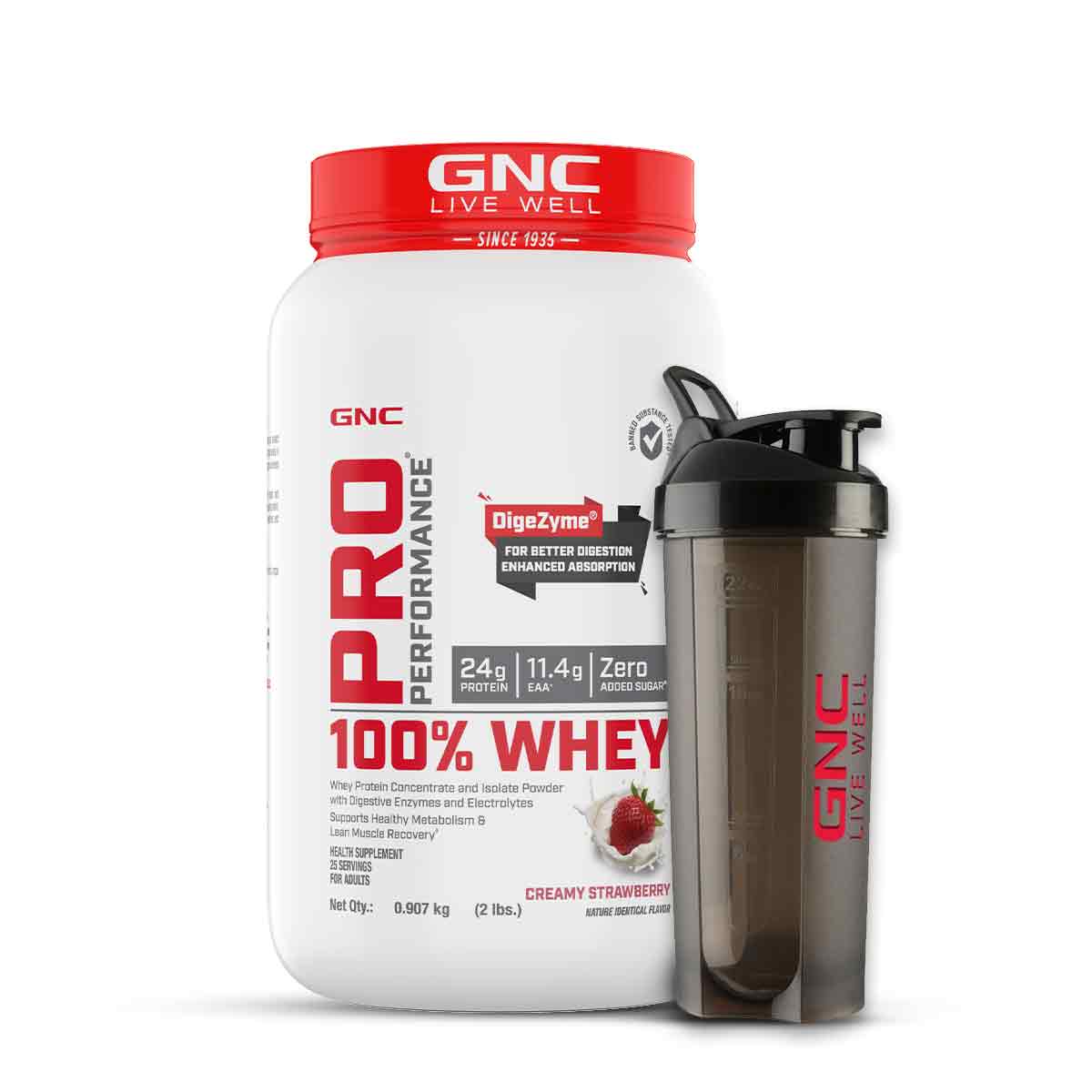 GNC Pro Performance 100% Whey Protein -2 lbs with Shaker - Image 9