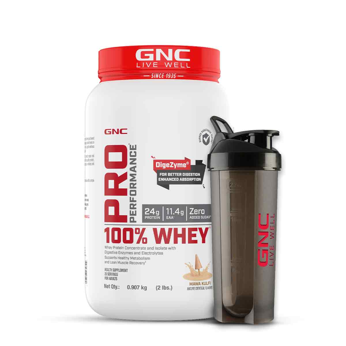 GNC Pro Performance 100% Whey Protein -2 lbs with Shaker - Image 11