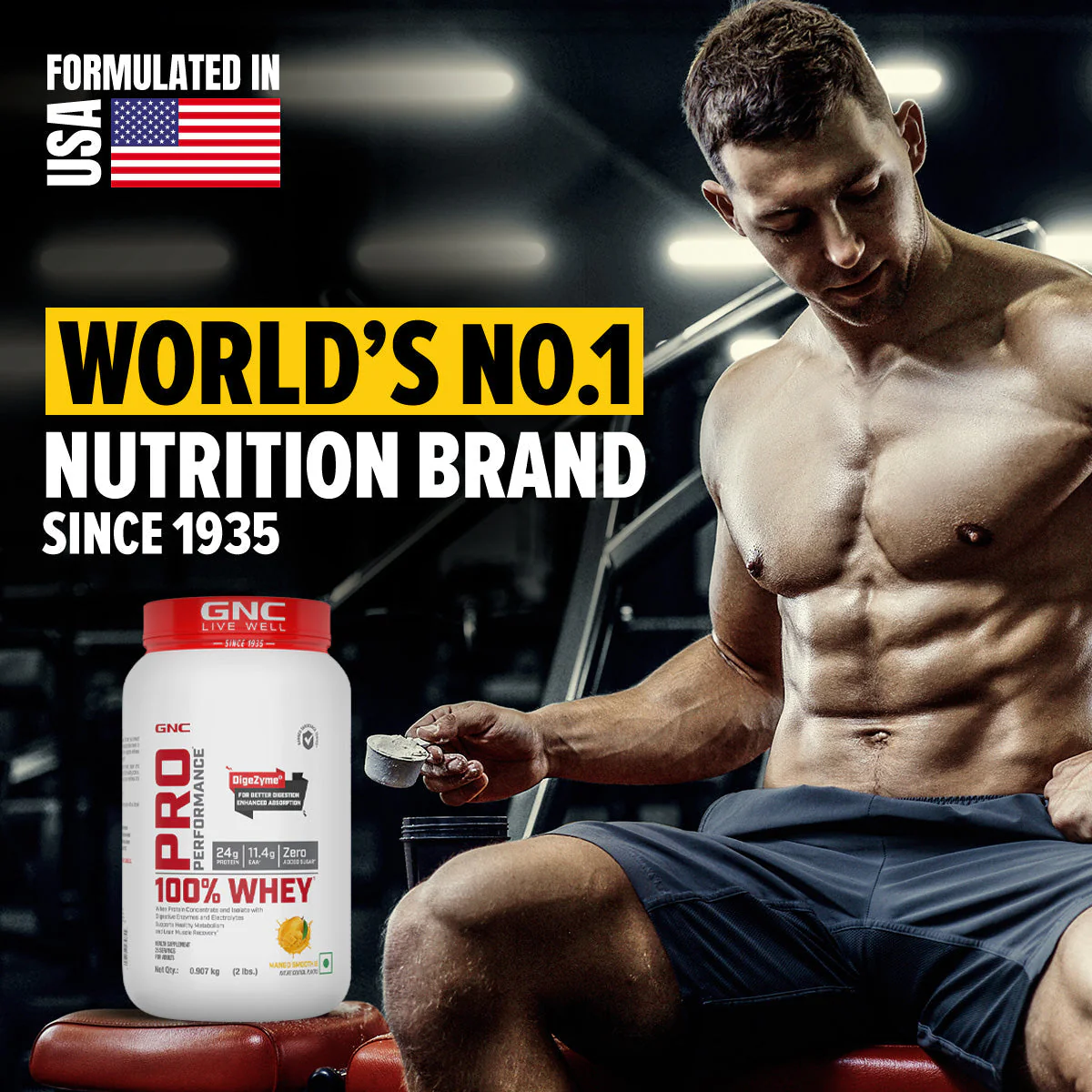GNC Pro Performance 100% Whey Protein -2 lbs with Shaker - Image 77