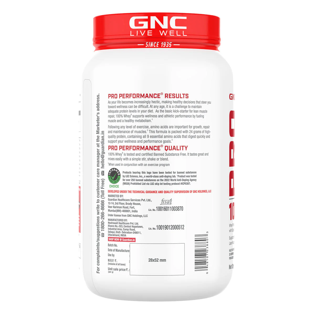 GNC Pro Performance 100% Whey Protein -2 lbs with Shaker - Image 87
