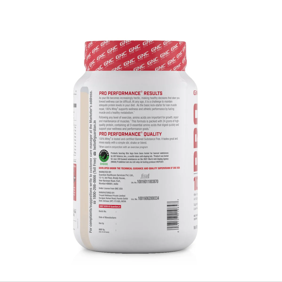 GNC Pro Performance 100% Whey Protein - 2.2 lbs - 1 kg - Chocolate Fudge| Expiry - 2024-03-31 - Image 3
