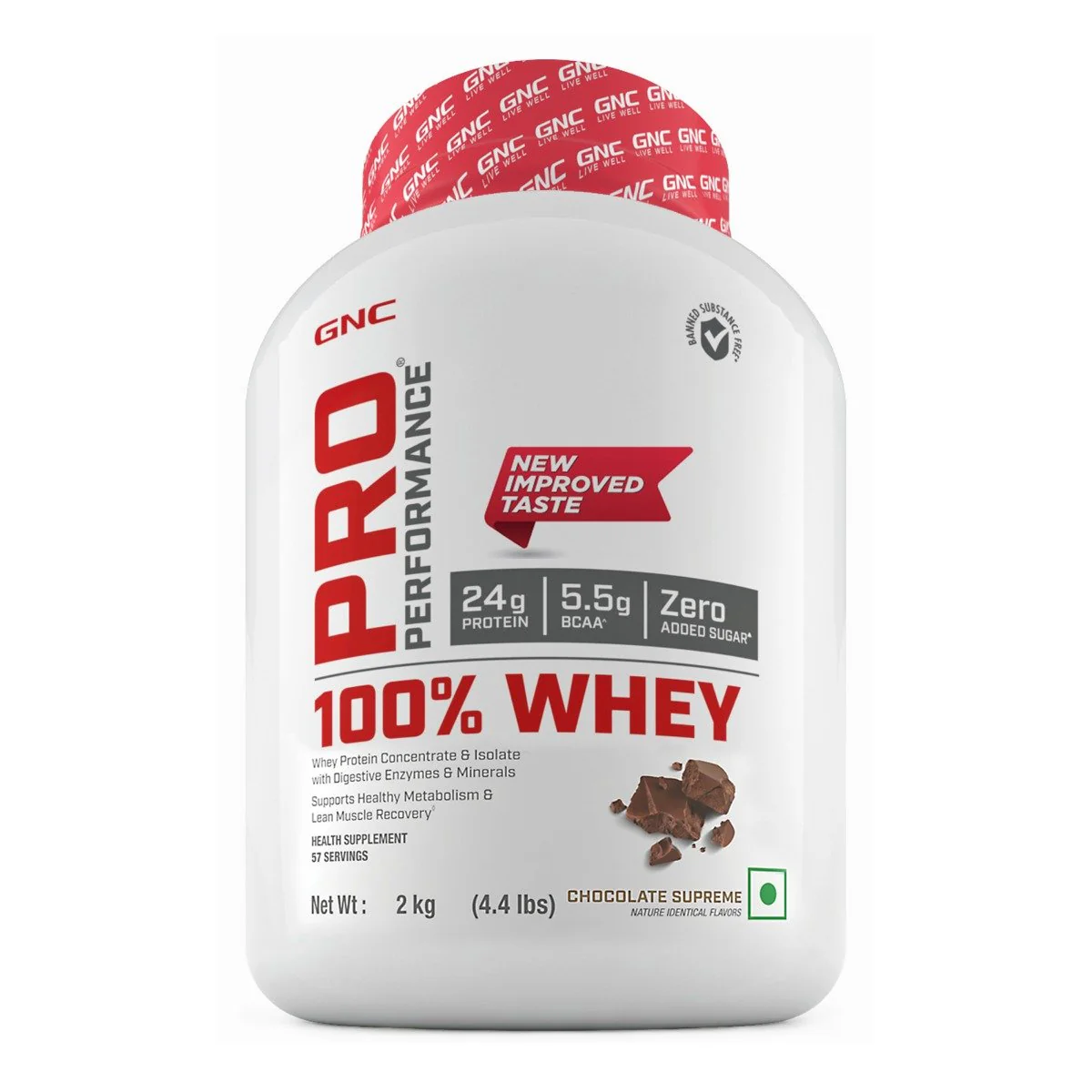 GNC Pro Performance 100% Whey Protein - 4.4 lbs, 2 kg - Chocolate Supreme| Expiry - 2024-02-29 - Image 2