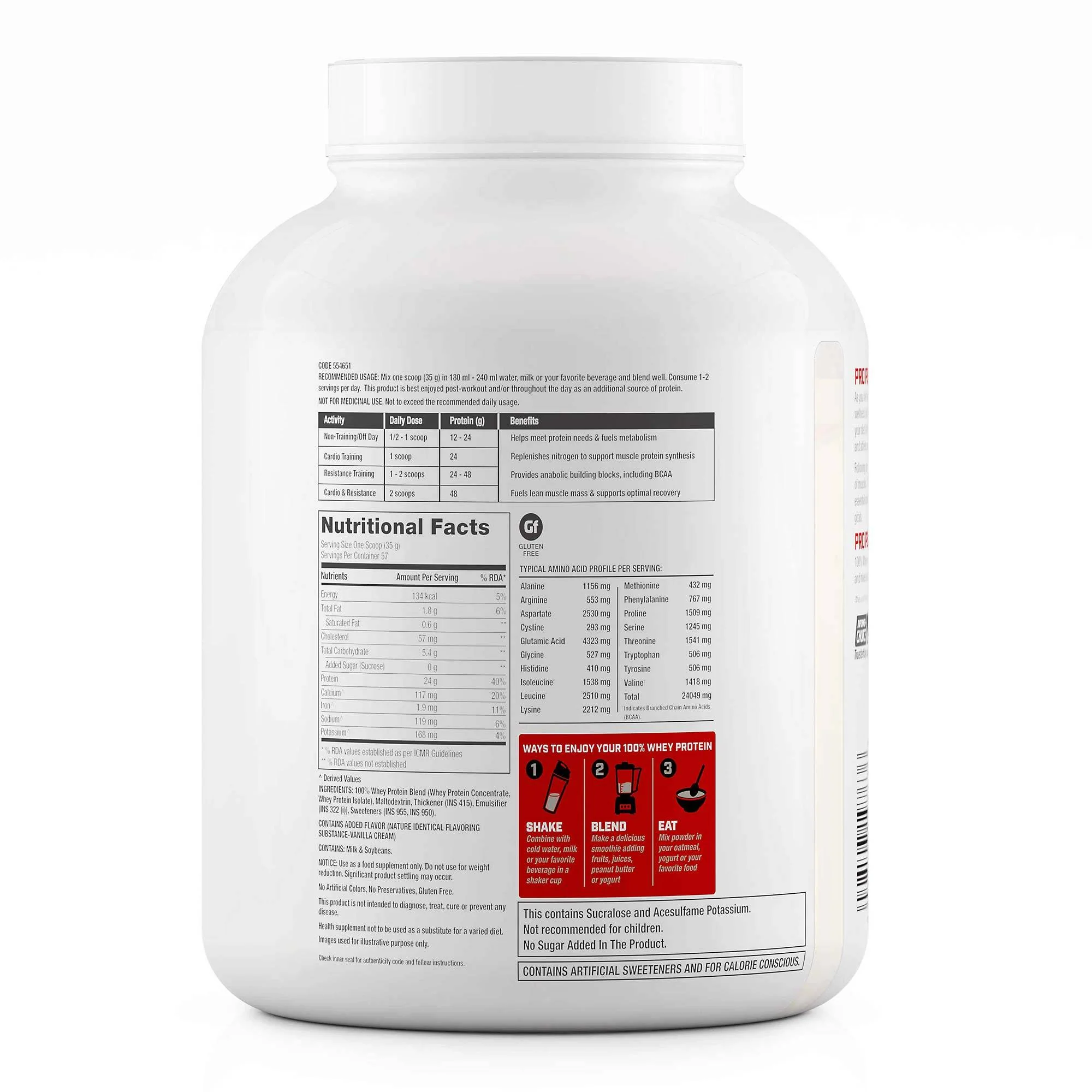 GNC Pro Performance 100% Whey Protein - 4.4 lbs, 2 kg (Vanilla Cream)| Expiry - 2024-04-30 - Image 2