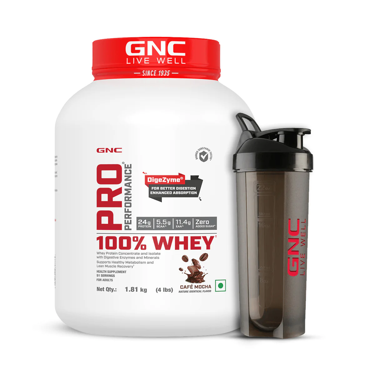GNC Pro Performance 100% Whey Protein 4 lbs with Shaker - Image 10