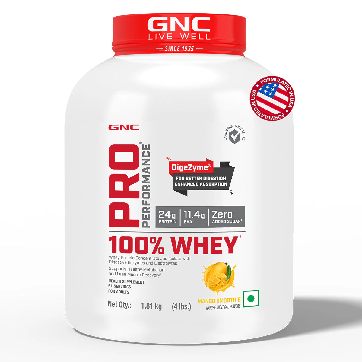 GNC Pro Performance 100% Whey Protein 4 lbs with Shaker - Image 17