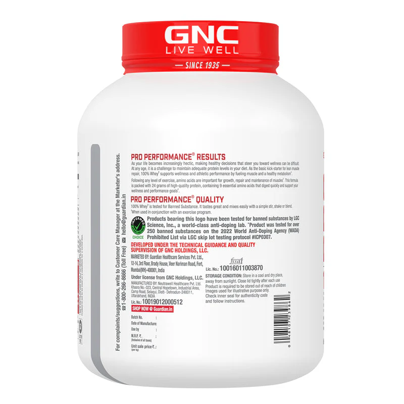 GNC Pro Performance 100% Whey Protein 4 lbs with Shaker - Image 27