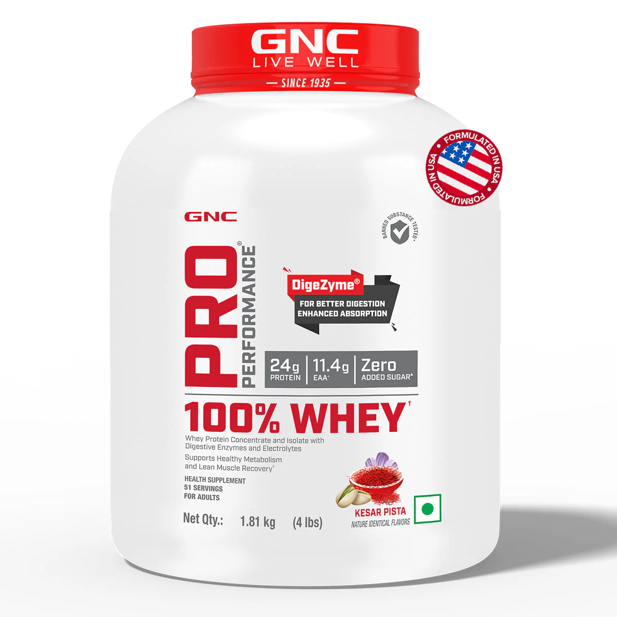 GNC Pro Performance 100% Whey Protein 4 lbs with Shaker - Image 39