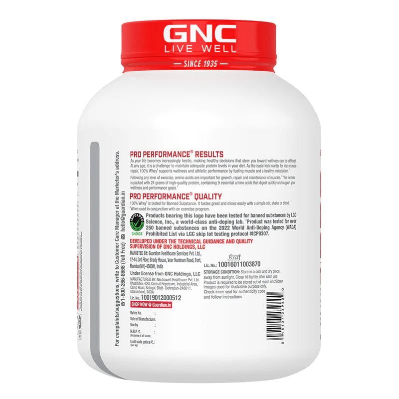 GNC Pro Performance 100% Whey Protein 4 lbs with Shaker - Image 49