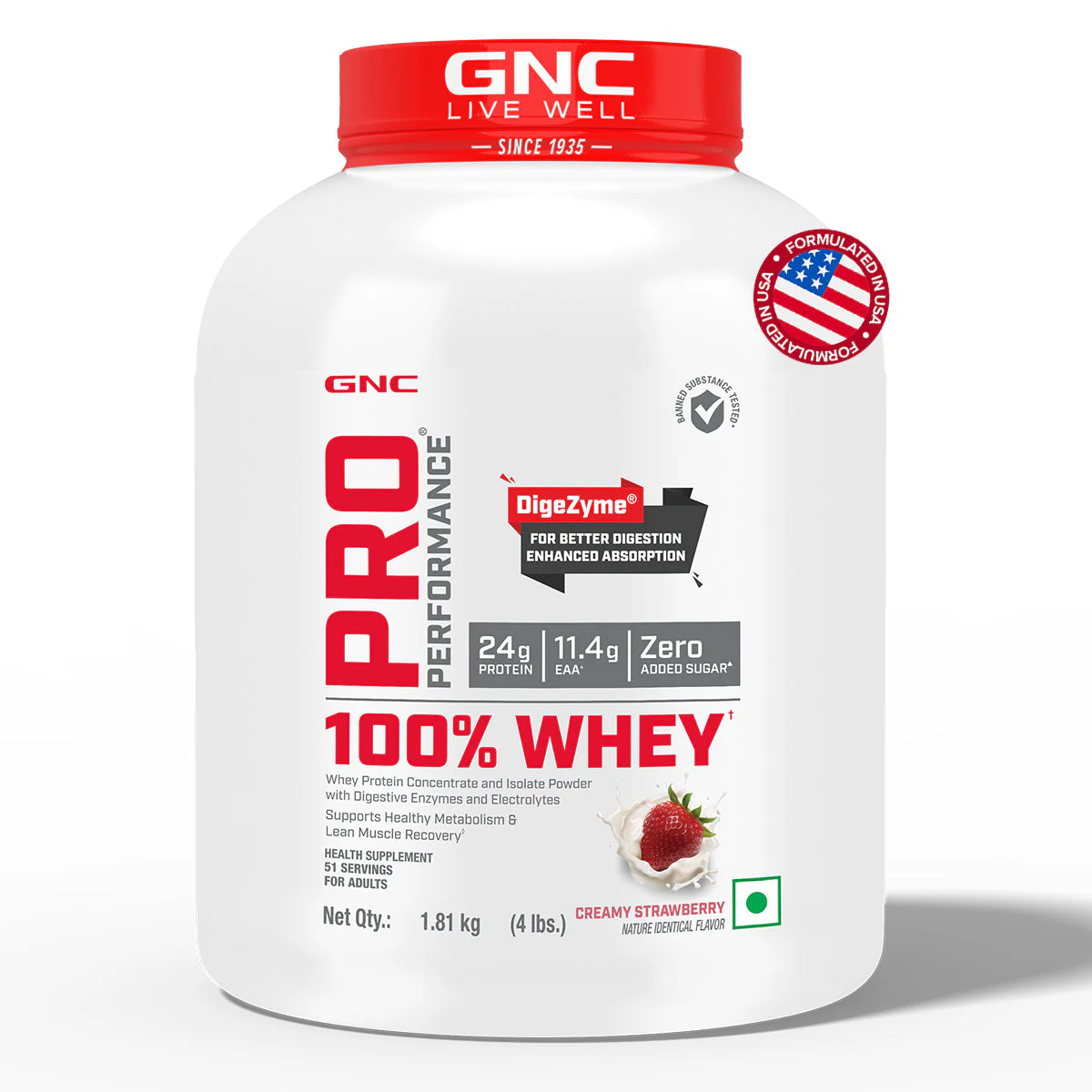 GNC Pro Performance 100% Whey Protein 4 lbs with Shaker - Image 61