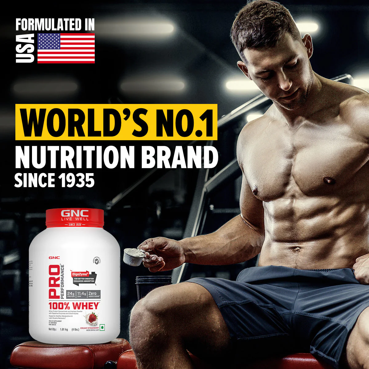 GNC Pro Performance 100% Whey Protein 4 lbs with Shaker - Image 62