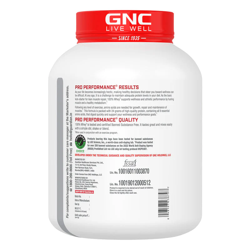GNC Pro Performance 100% Whey Protein 4 lbs with Shaker - Image 82