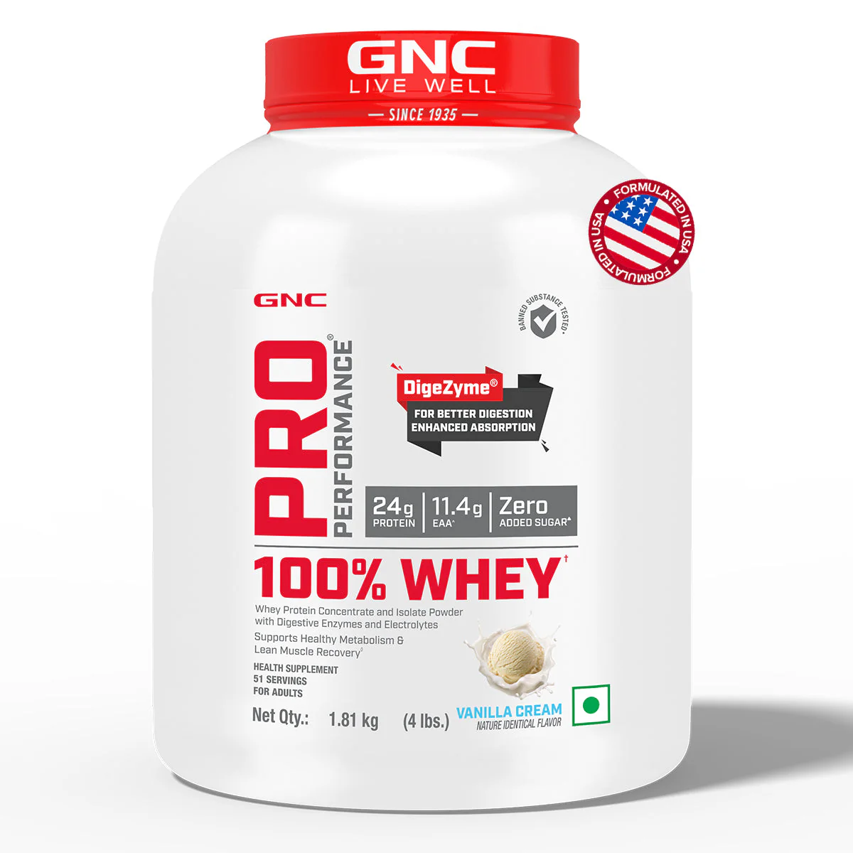 GNC Pro Performance 100% Whey Protein 4 lbs with Shaker - Image 83