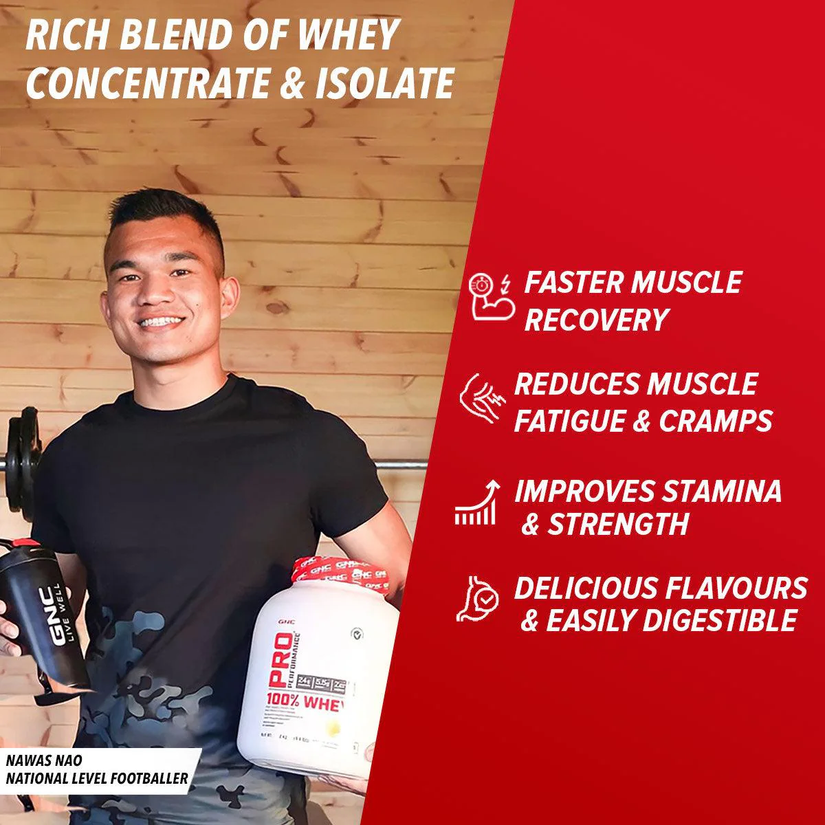 GNC Pro Performance 100% Whey Protein - Faster Recovery & Lean Muscle Gains| Expiry - 2024-06-30 - Image 17