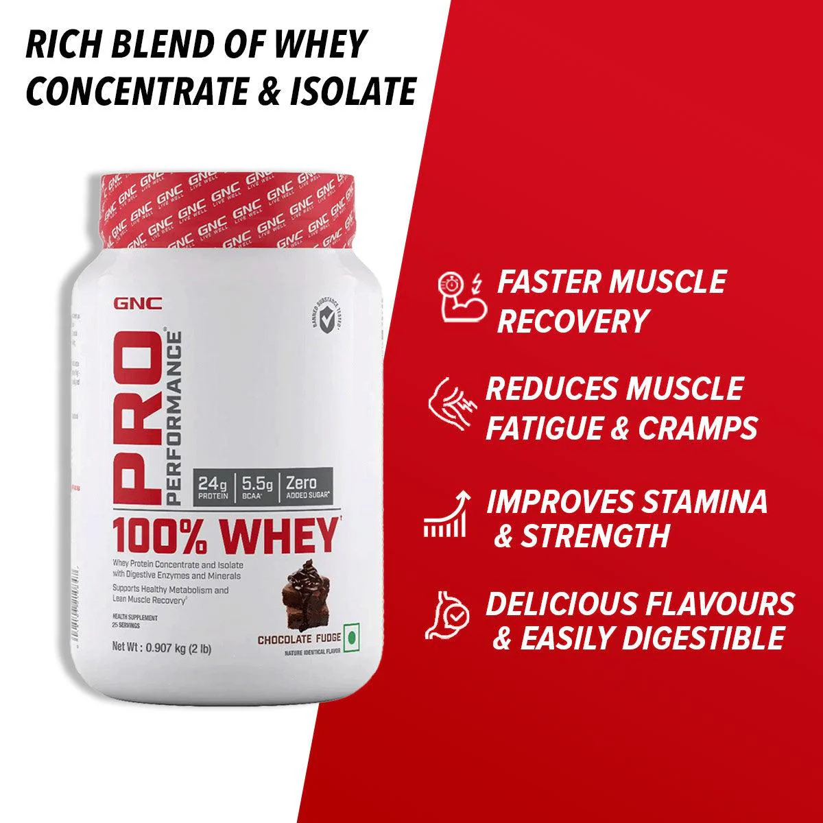 GNC Pro Performance 100% Whey Protein - Faster Recovery & Lean Muscle Gains| Expiry - 2024-06-30 - Image 22