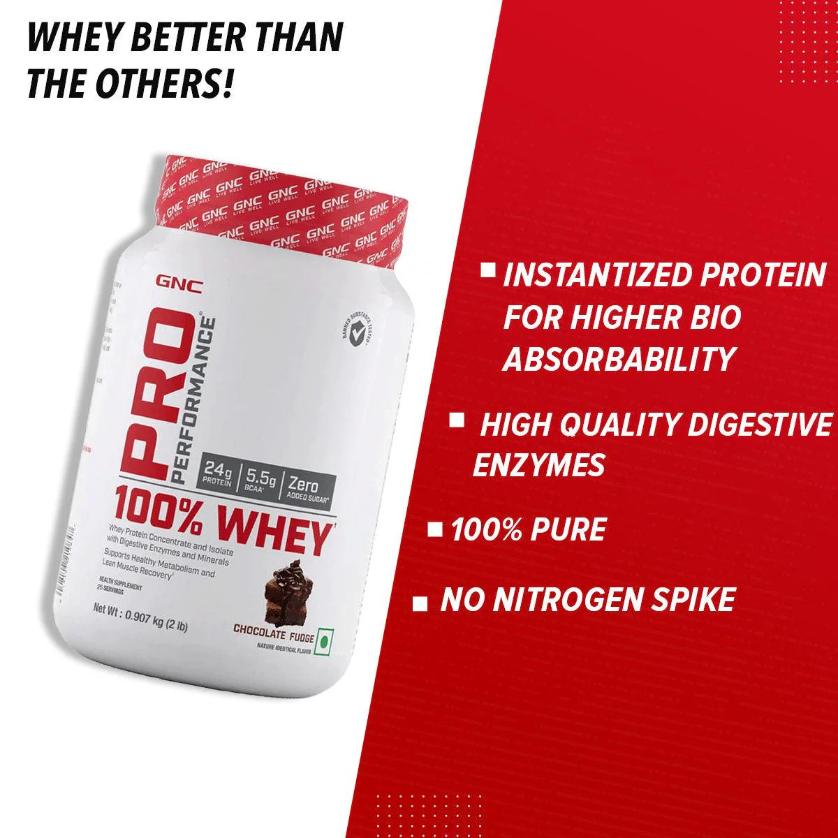GNC Pro Performance 100% Whey Protein - Faster Recovery & Lean Muscle Gains| Expiry - 2024-06-30 - Image 24